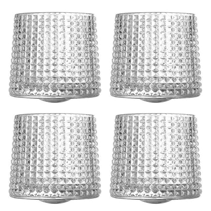 4PCS Rotating Whiskey Glass-Grid