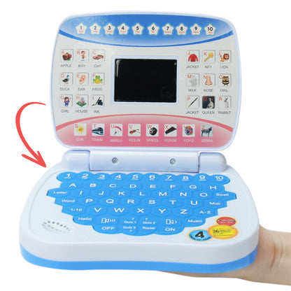 Pretend Laptop Toy with Music for Bilingual Learning - Blue
