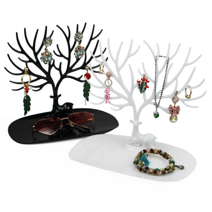 2Pcs Deer Tree Jewelry Display Organizer Necklace Earring Ring Stand Holder Show Rack