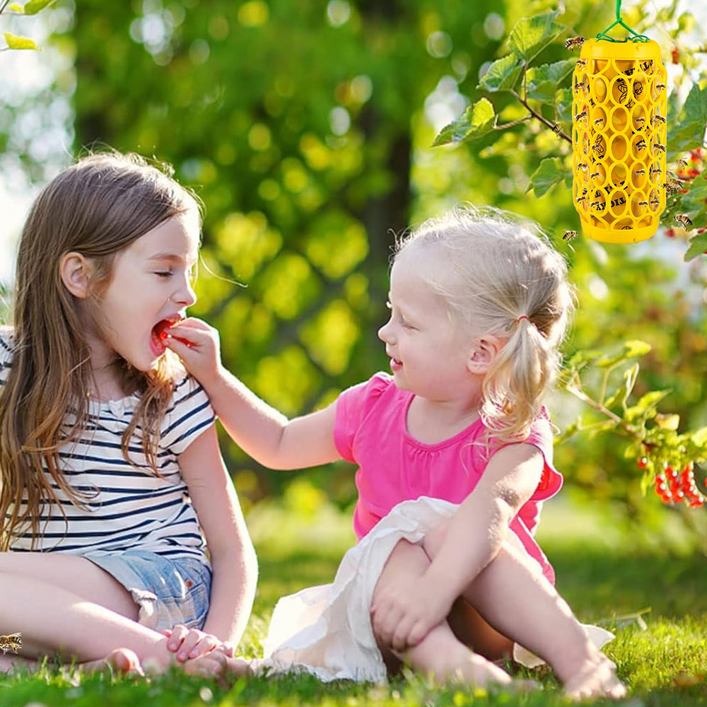 Set of 2Pcs Wasp Trap Outdoor Hanging Jacket Trap Reusable Wasp Catcher Sticky Wasp Repellent