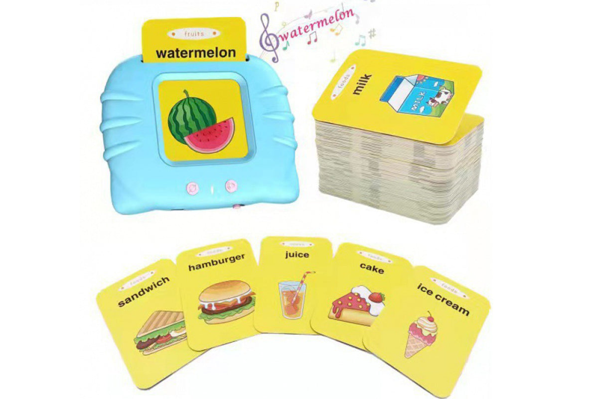 Talking Flash Cards Pocket Speech Toys 224 Sight Words Educational Language Learning Toys for Boys Girls Gifts-Blue