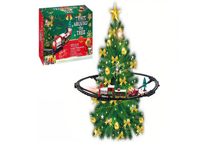 Hanging Christmas Train Toy Set with Lights Music and Track for Little Ones