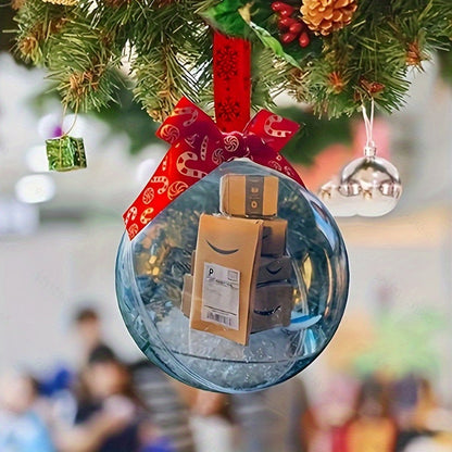 2Pcs Clear Funny Christmas Ornament Ball Hanging Decoration Home Office Party Supplies