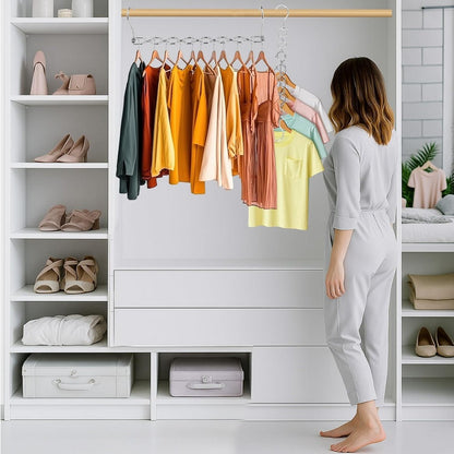5Pcs Space Saving Hangers for Clothes Sturdy Metal Shirt Hanger Organizer