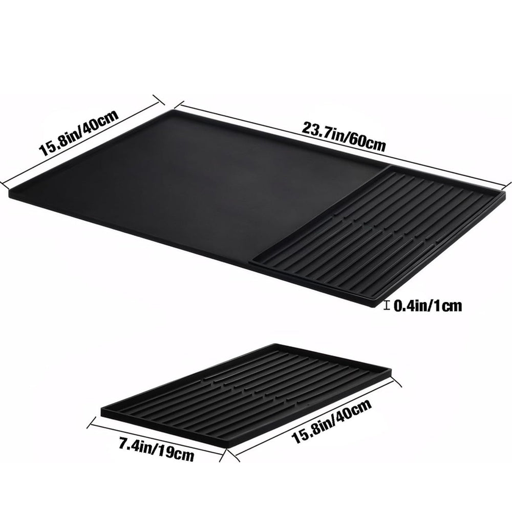 60x40cm Silicone Coffee Machine Mat with Separate Drain Pad