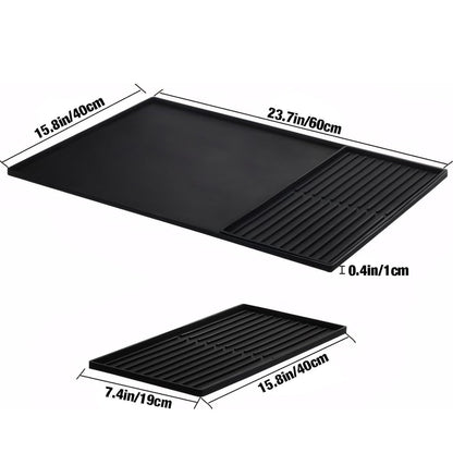 60x40cm Silicone Coffee Machine Mat with Separate Drain Pad