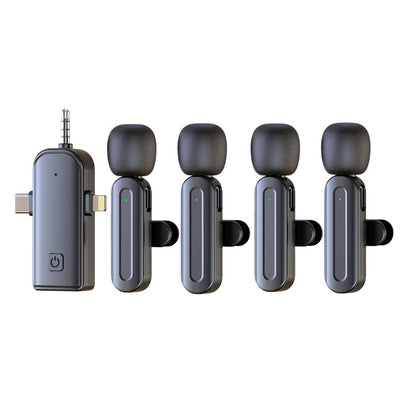 4Pcs Wireless Mini Microphone Lavalier Microphone for iPhone iPad Video Recording