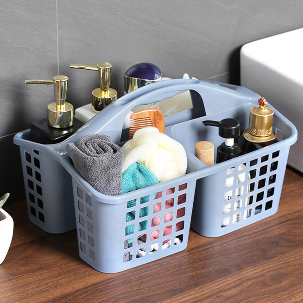 4 PCS Shower Caddy 3 Compartments Plastic Organizer Basket-Blue