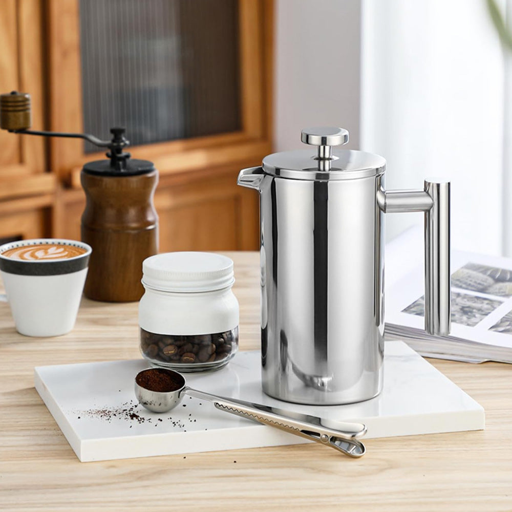 French Press Coffee Maker 304 Stainless Steel Double-Wall Insulated