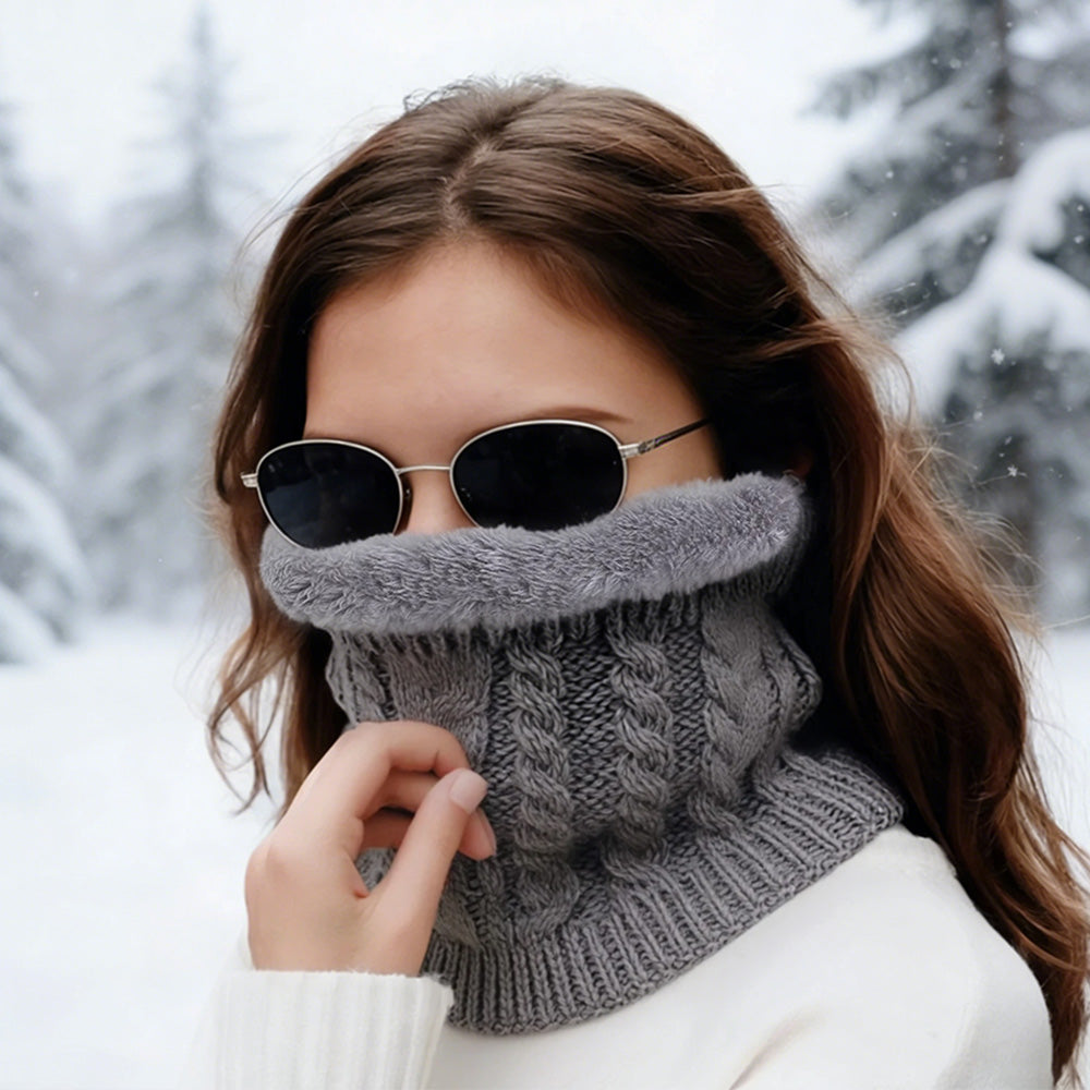 Winter Neck Gaiter Fleece Thick Neck Warmer Cover Ski Gaiters for Men Women-Grey