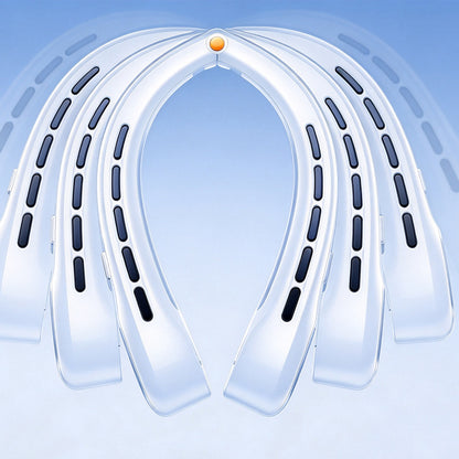Wearable Bladeless Neck Fan 5 Speed Levels Portable Fan - White