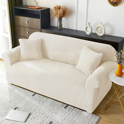 Elastic Full-Cover T-Shaped Jacquard Universal Sofa Slipcover for 1-4 Seater-Yellow