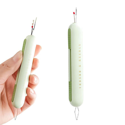 2Pcs 2-in-1 Needle Threader Seam Ripper for Sewing Sewing Seam Ripper Tools Green