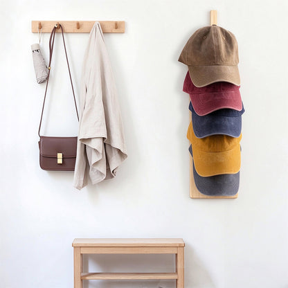 2 Pack Engineered Wood Hat Rack Hat Organizer for Wall - Khaki