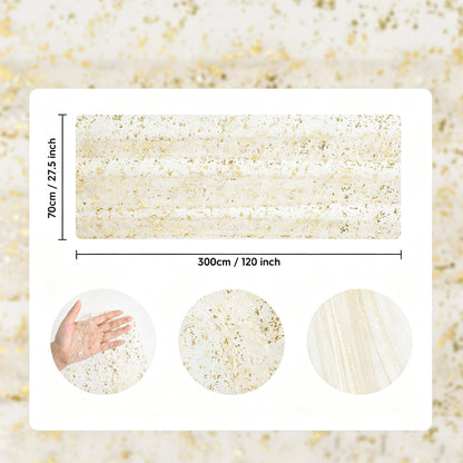 2 Piece 300x72 Gold Glitter Tulle Table Runner Wedding Decor