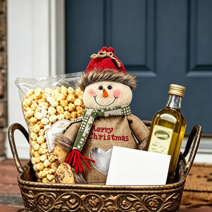 3 Pack Christmas Gift Bags with Zipper Burlap Candy Apple Pouch