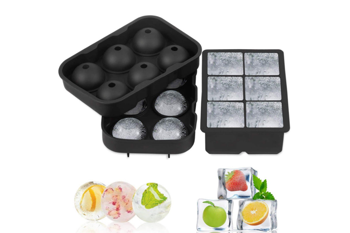 4Pcs Large Ice Diamond Maker Ice Cube Tray Skull Ice Cube Cocktails Molds