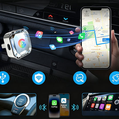 2 in 1 Wireless CarPlay Adapter Android Auto Wireless Adapter