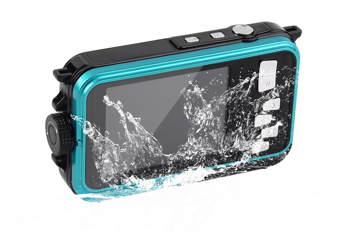 24MP Waterproof Portable Digital Underwater Camera Blue