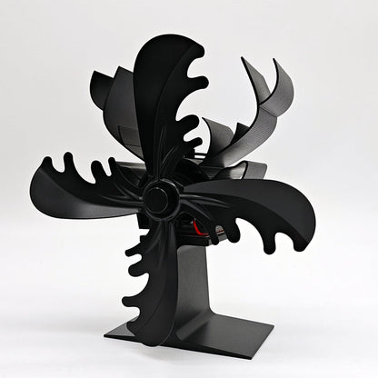 4-Blade Fireplace Stove Fan Wood Top Burner Self-Powered Ecofan