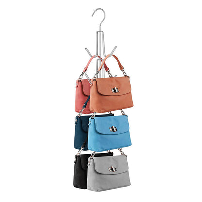 Set of 2Pcs Metal Purse Hanger Organizer for Closet Space Saving Hook Silver