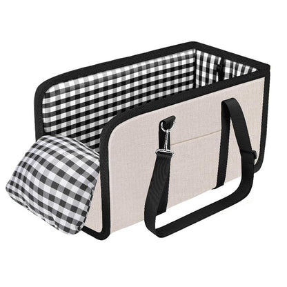 Oxford Fabric Center Console Pet Vehicle Seat Carrier - Beige
