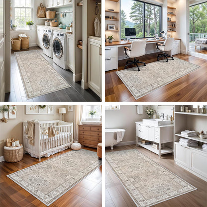 Persian Runner Rug for Hallway-Beige