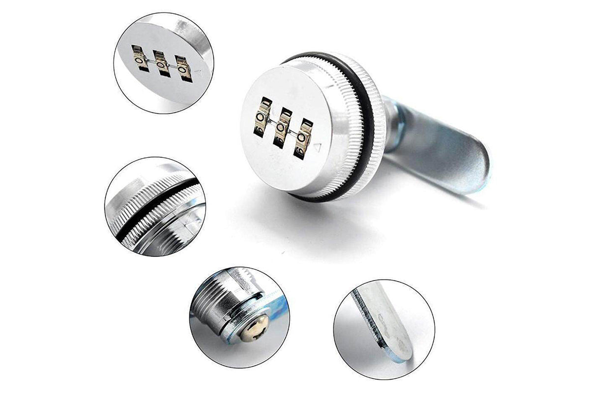 2 Piece 3 Digital Code Combination Cam-Lock - Silver