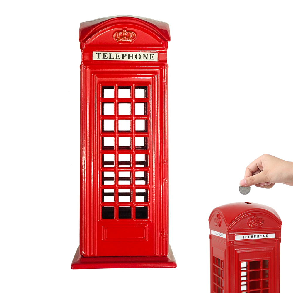 Classic Red Phone Booth Coin Bank Money Box