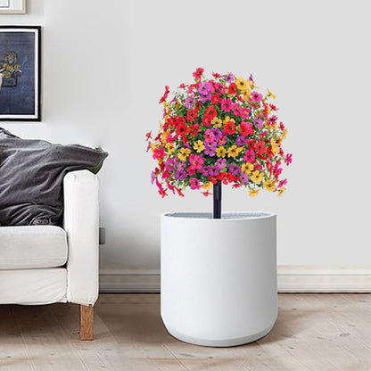 2Pcs Artificial Daisies Potted Plant UV Resistant Fake Flowers for Outdoor Garden Porch