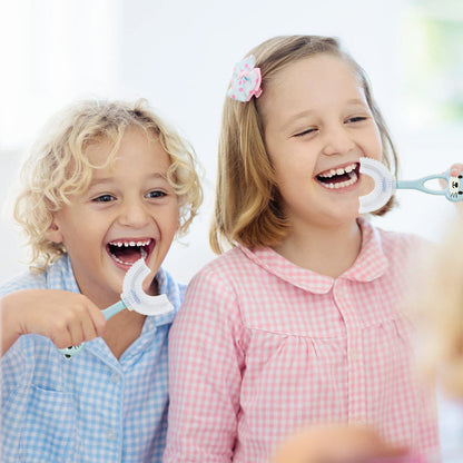 3Pcs U Shaped Kids Toothbrushes with Brackets