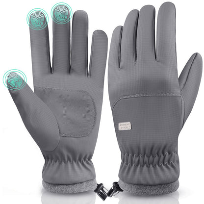 Pair of Winter Ski Gloves for Men Women Touch Screen Cycling Driving Gloves Gray