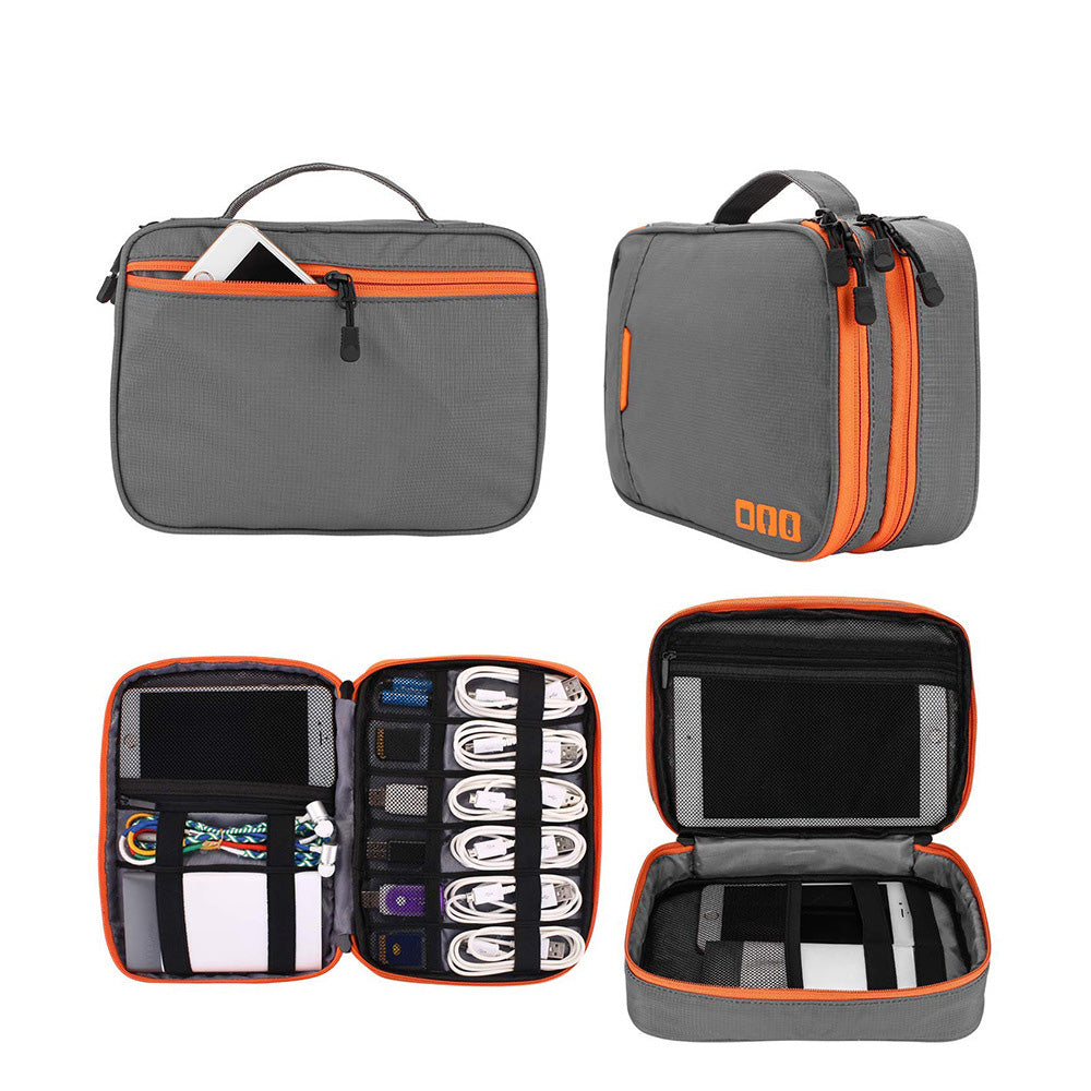 Electronic Organizer Travel Case Cable Organizer Bag For Travel Essentials-Grey