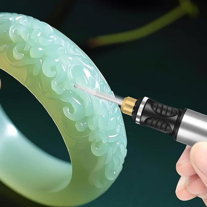 Electric Engraving Pen with 30 Bits 3-Speed Adjust Engraving Pen for Metal Wood Glass-Silver