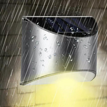 4Pcs Solar Wall Lamp Stainless Steel  Landscape Decorative Lights Warm