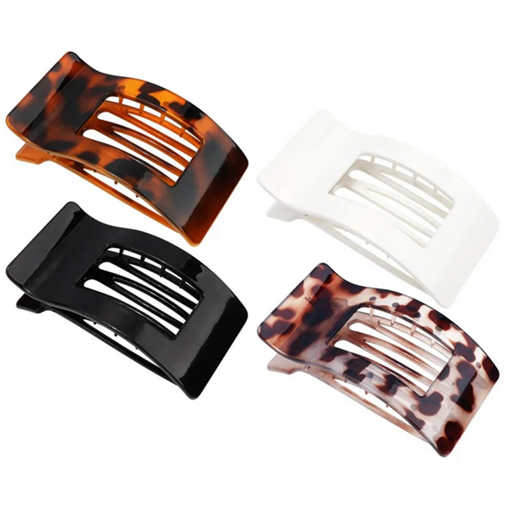 4PCS Large Flat Hair Clips Rectangle No-Slip Claw Clips for Women Style 1