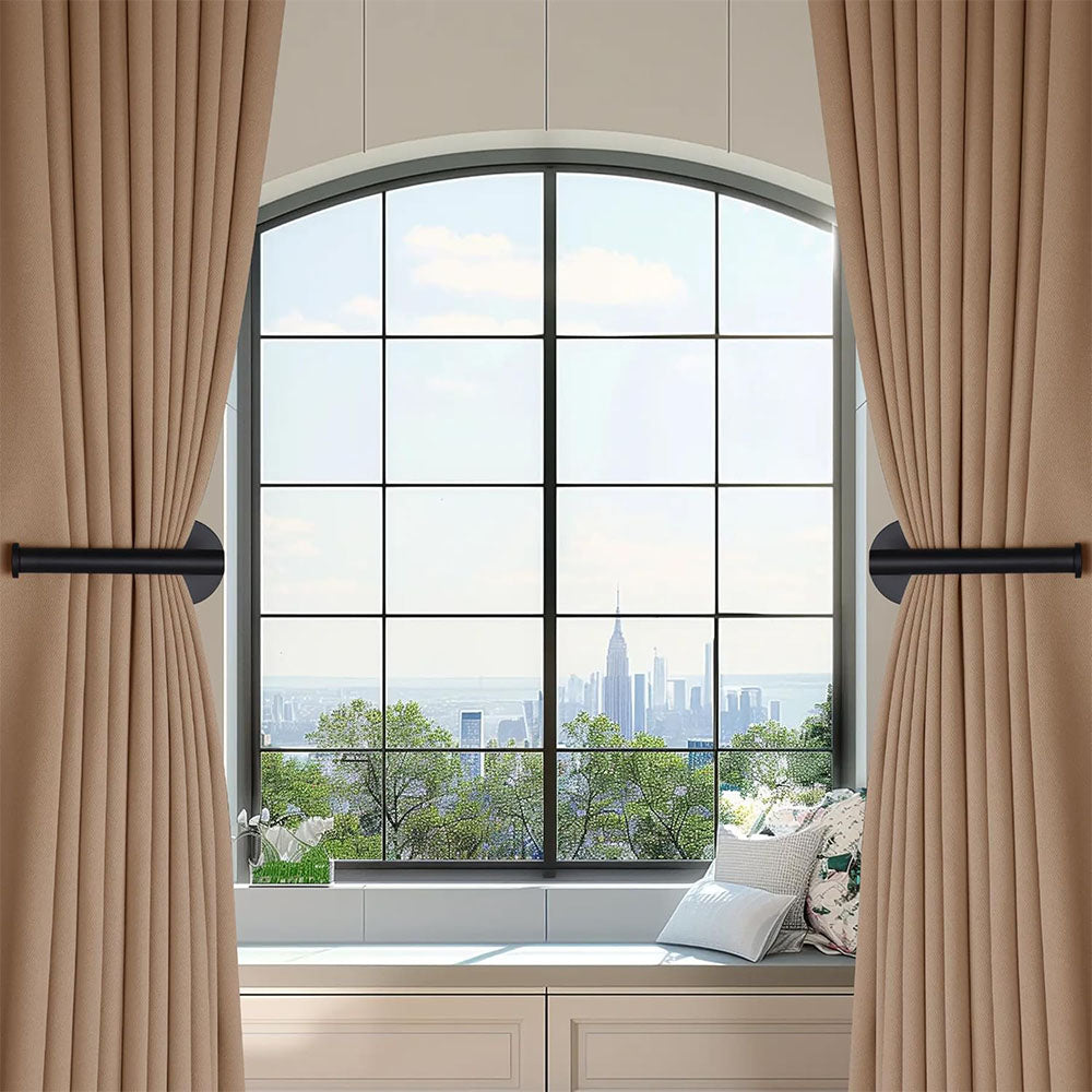 2 Piece Curtain Holdback Hooks and Tissue Roll Holders-Black
