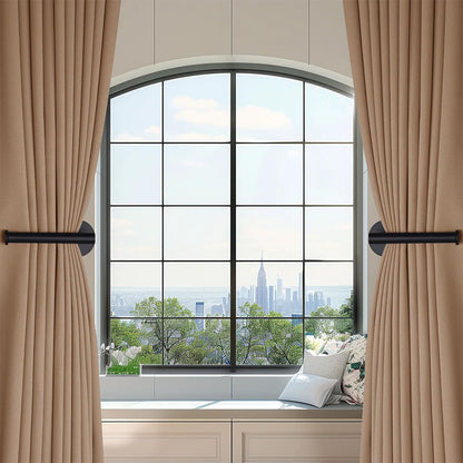 2 Piece Curtain Holdback Hooks and Tissue Roll Holders-Black