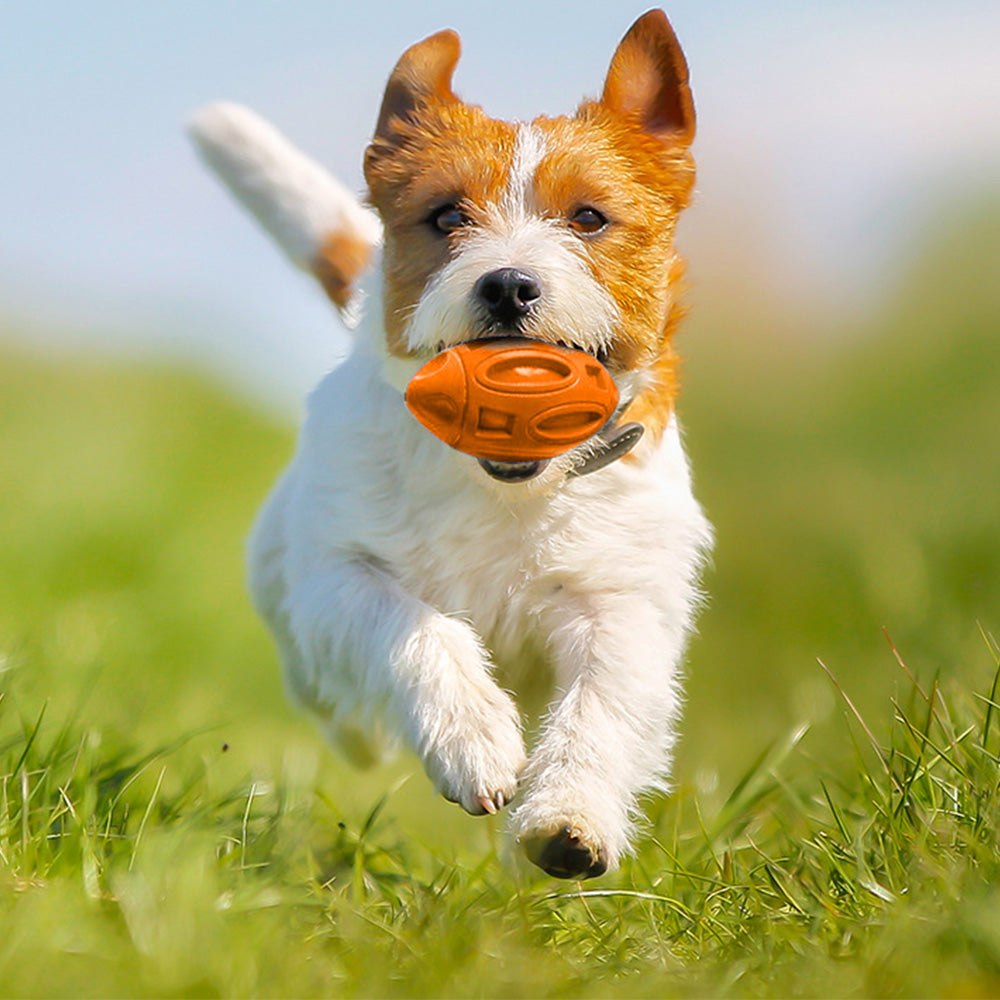 Puppy Chew Ball With Squeaker Dog Chew Toys Squeaky Dog Toys For Aggressive Chewers Orange