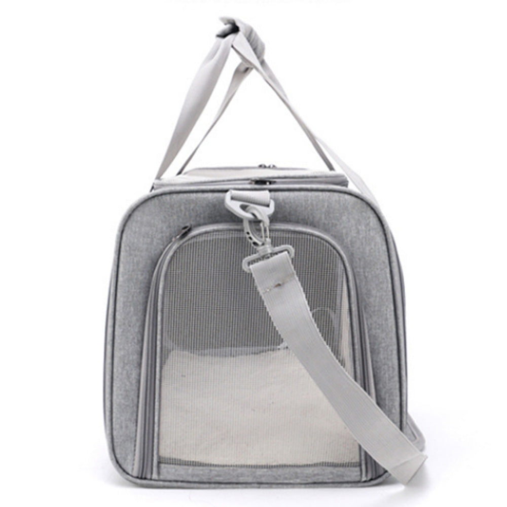 Foldable Travel  Pet Carrier Bag Portable Cat Dog Kennel Bag Grey