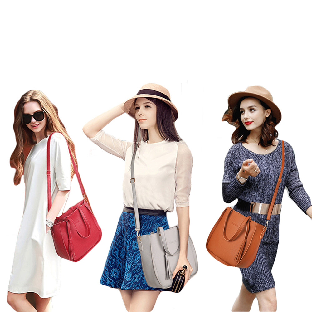Four-Piece Women's Bag Set-Brown