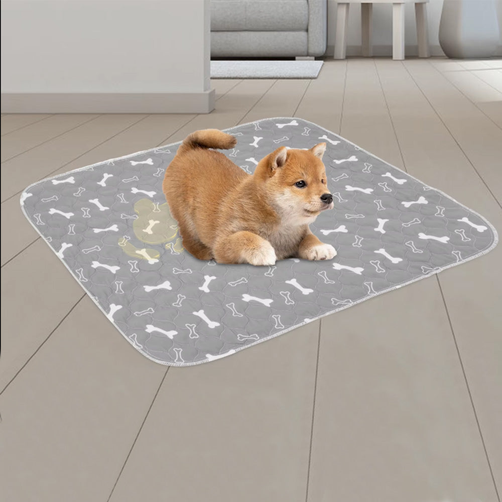 Washable Waterproof Reusable Dog Pee Pads Quick Absorbent Puppy Training Mat-Grey