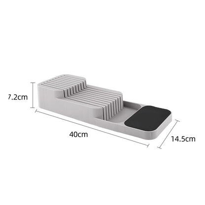 Storage Rack Knife Block Organizer Kitchen Knives Holder Countertop or Drawer Use-Beige