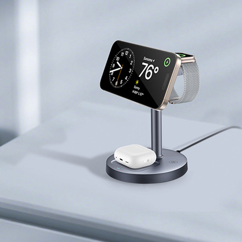 Wireless Charger Stand 3 in 1 Fast Charging Station for Phone Watch Earbuds