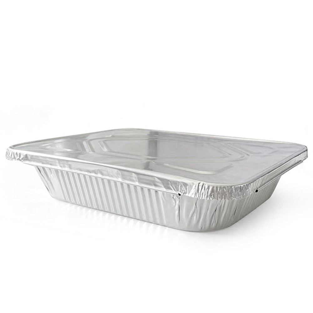 10Pcs Aluminum Foil Pans with Lids BBQ Dish Food Storage Tray for Baking Picnic Cooking