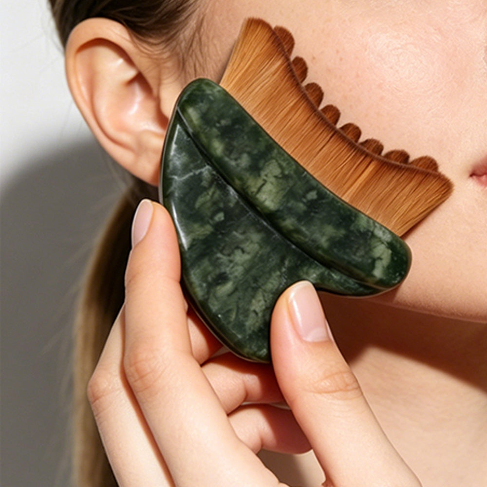 Lymphatic Face Brush Dual-Ended Dry Brush for Sculpt and Relax