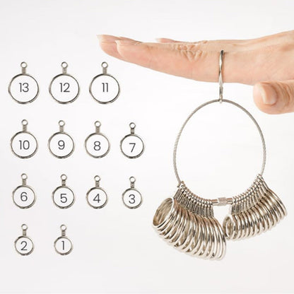Ring Sizer Measuring Tool Set Ring Gauges with Finger Sizer Mandrel Ring Sizer Tools for Jewelry Sizing Measuring