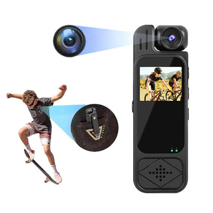 1080P Body Camera Portable Video Recording Cam with 180° Rotating Lens
