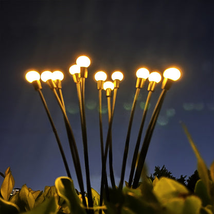 Solar Garden Lights 2Pcs 8LED Solar Powered Firefly Light Ground Patio Stake Walkway Lamp Outdoor Garden Decor -Yellow