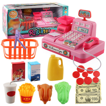 Educational Toy Cash Register for Kids with Calculator and Scanner Pink